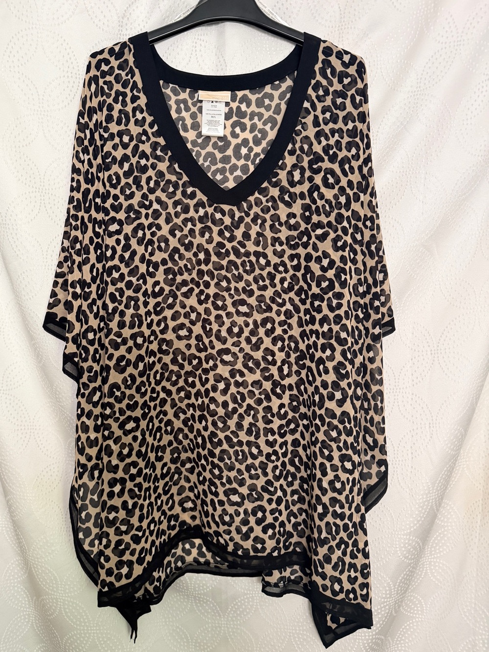 Michael Kors Leopard Print V-Neck Swim Cover Up - NWT